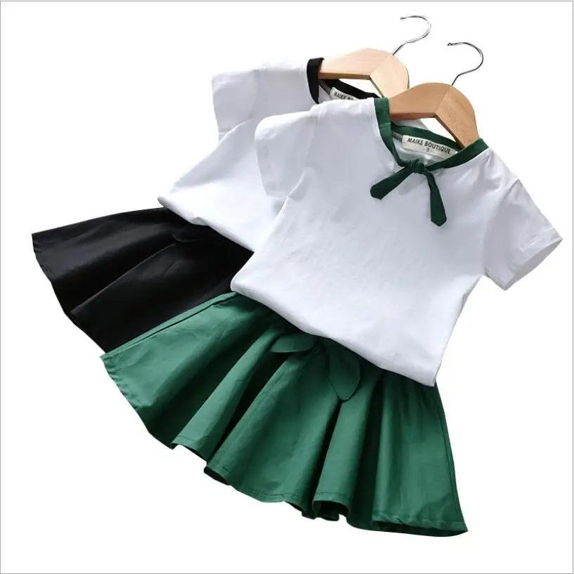 

Children Clothing 2019 Summer Toddler Girls Clothes 2pcs Easter Outfit Kids Clothes School Uniform Suit For Girls Clothing Sets