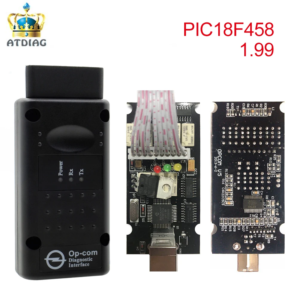Диагностический инструмент OBD2 OBD OPCOM V1.78 V1.99 с PIC18F458 для Op el OP COM автомобильный