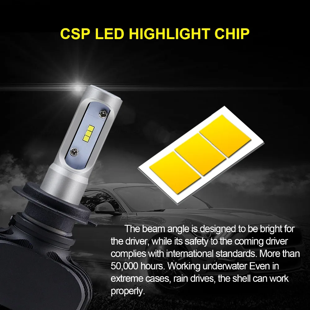 

CARLITS H4 H7 LED Car Headlights H1 H3 H8 H9 H11 9005 9006 9007 9008 HB5 HB3 HB4 HB2 For Auto Led Light Bulb 12V 50W 6500K 2pcs