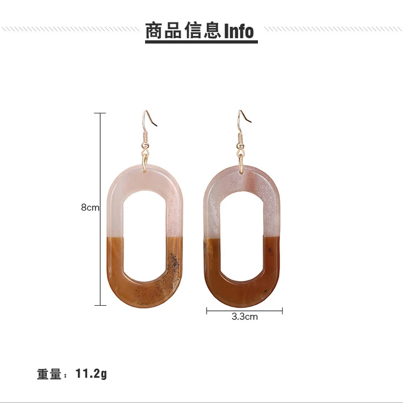 2018 New Korean Trendy Simple Acrylic Geometric Drop Earrings for Celebrities Women Fashion Dangle Jewelry Accessories | Украшения и