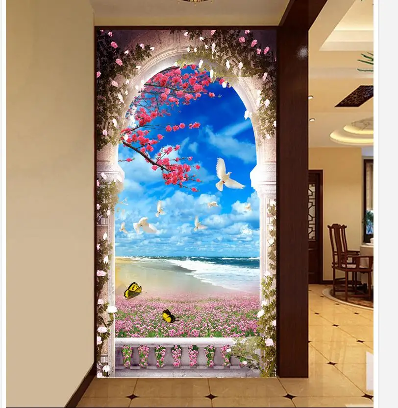 3d обои для украшения дома Эгейское море 3D фон прихожей современные обои|fantasy wallpaper