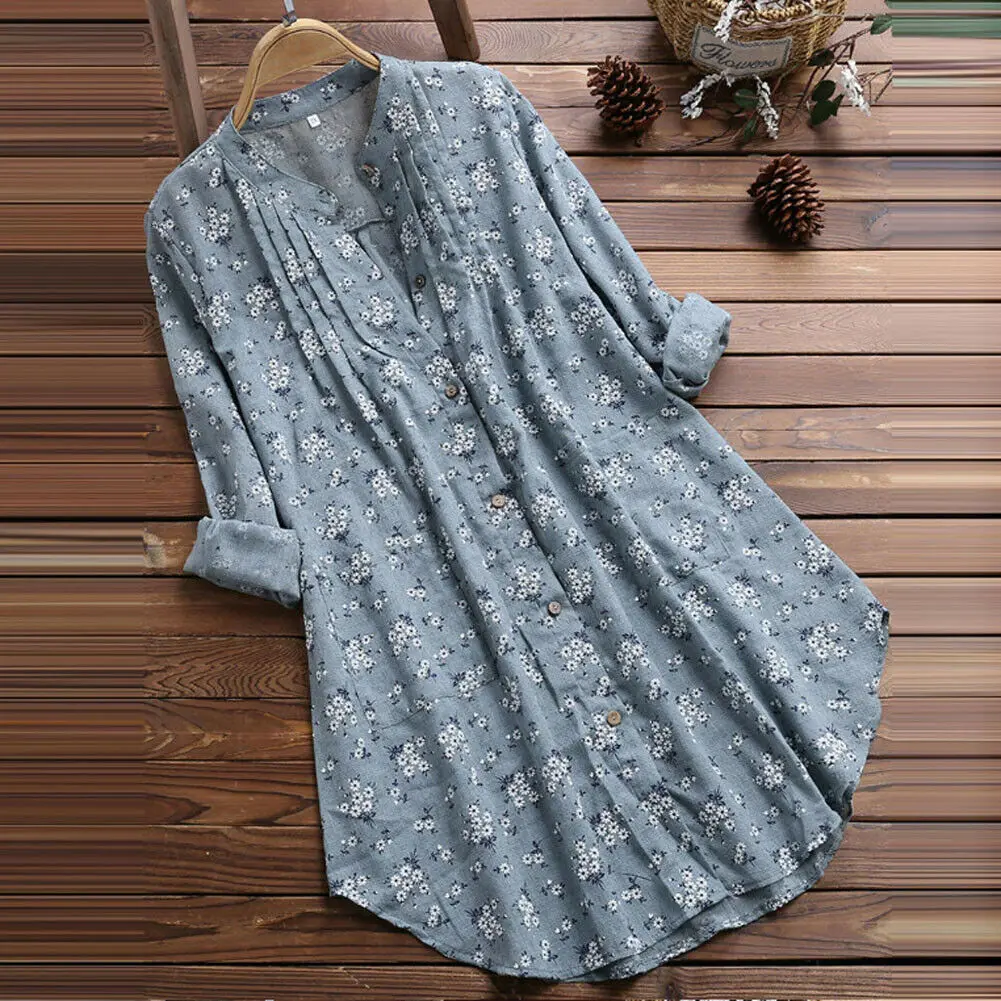 Женская блузка с длинным рукавом и цветочным принтом размеры до 3XL | одежда