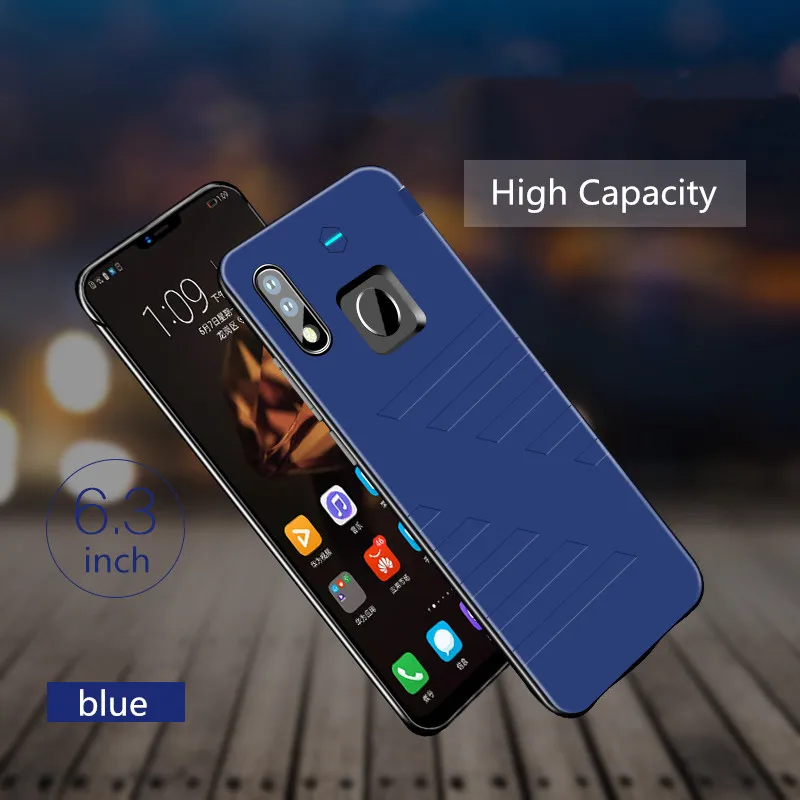 NTSPACE портативный внешний аккумулятор зарядное устройство чехол для huawei Nova 3 чехол с зажимом для аккумулятора 6800 мАч Внешний аккумулятор зарядное устройство чехол s - Цвет: Blue