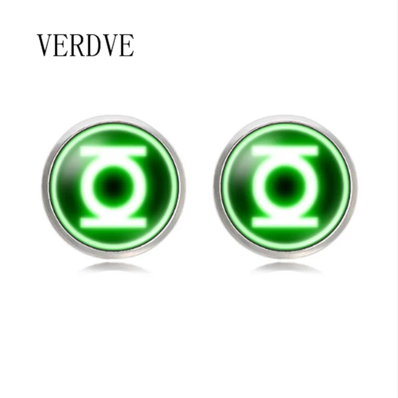 Silver VERDVE супер герой Капитан Америка человек паук Железный человек летучая мышь человек стекло кабошон запонки для Мужская рубашка манжет медного цвета-кнопка - Окраска металла: Silver