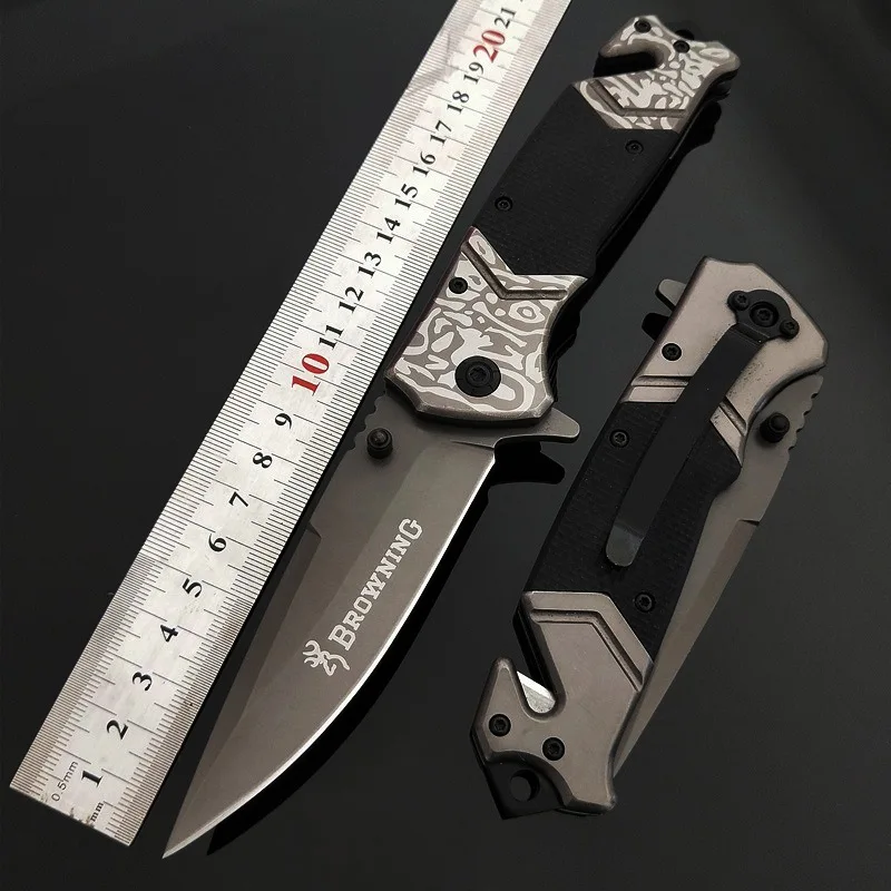 High hardness outdoor folding knife self-defense camping army knife multi-function survival survival knife