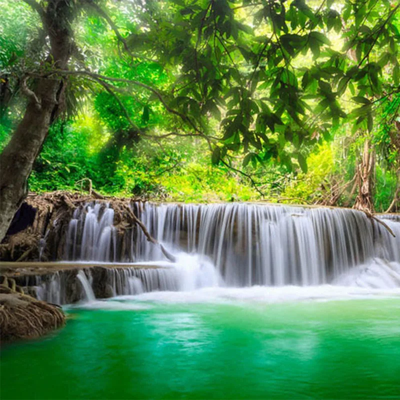 3D фотообои с водопадом обои для гостиной ТВ дивана|waterfall mural wallpaper|wallpapers for living