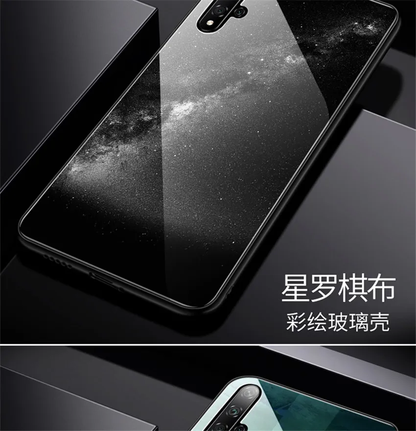 Роскошный чехол из закаленного стекла для huawei Honor 20 TPU стекло с мягкими краями чехол для huawei Honor 20 Honor20 Pro Чехол Aixuan