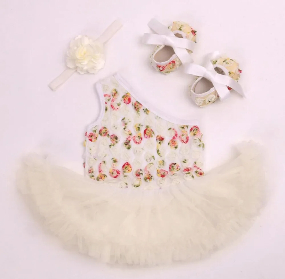 Pinkbabi/Детские комбинезоны 3 шт./компл. 4 однотонных цвета Кружевное платье пачка с