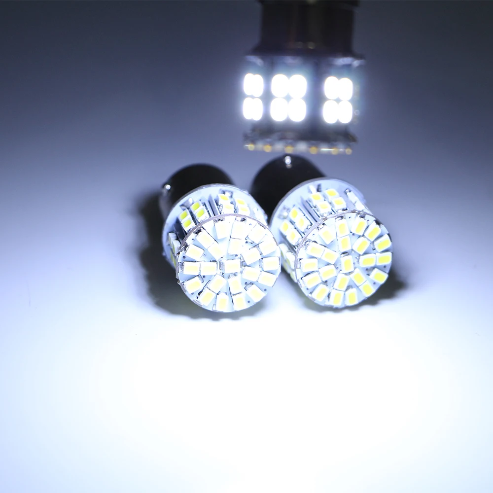 10 шт. 24 В белый 1206 50 SMD 1157 BAY15D 400LM светодиодные лампы стоп-сигнал 2 подключения тип розетки автоматические светодиоды индикатор угловой тормоз
