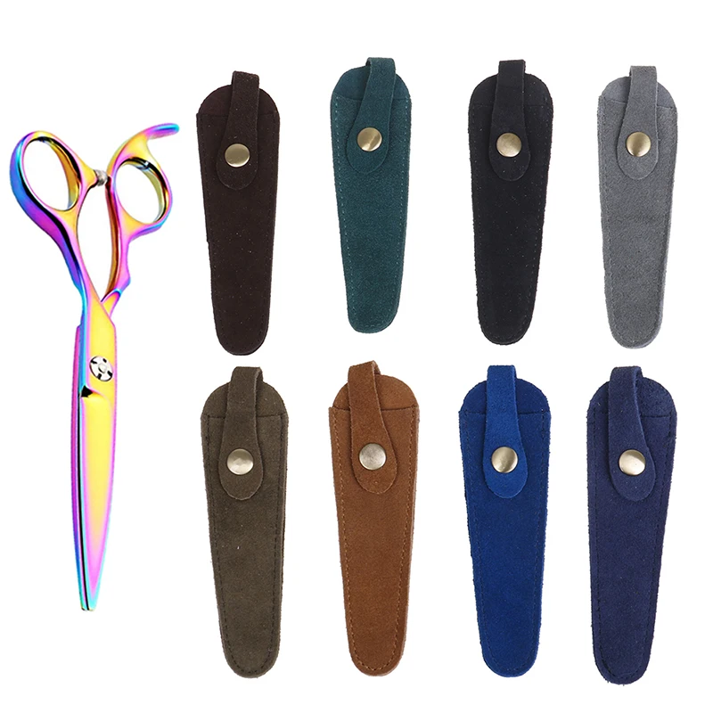 

Professional Cowhide Hair Scissors Sheath Leather Case Hot Barber Packet Scissor Cover Shears Holster Hairdressing Scissors Bag