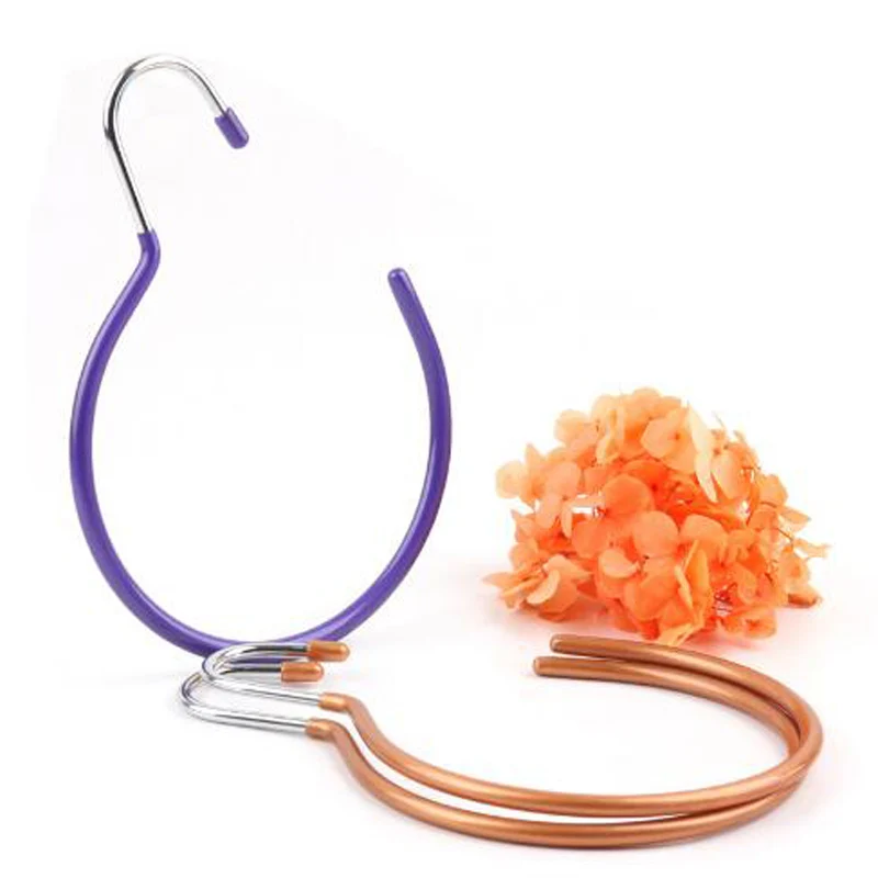 

13.5cm*19cm 4pcs/lot Plastic Hangers with Chromed Hook for Scarves Non-slip Hanger for Belts Storage Rack for Towel
