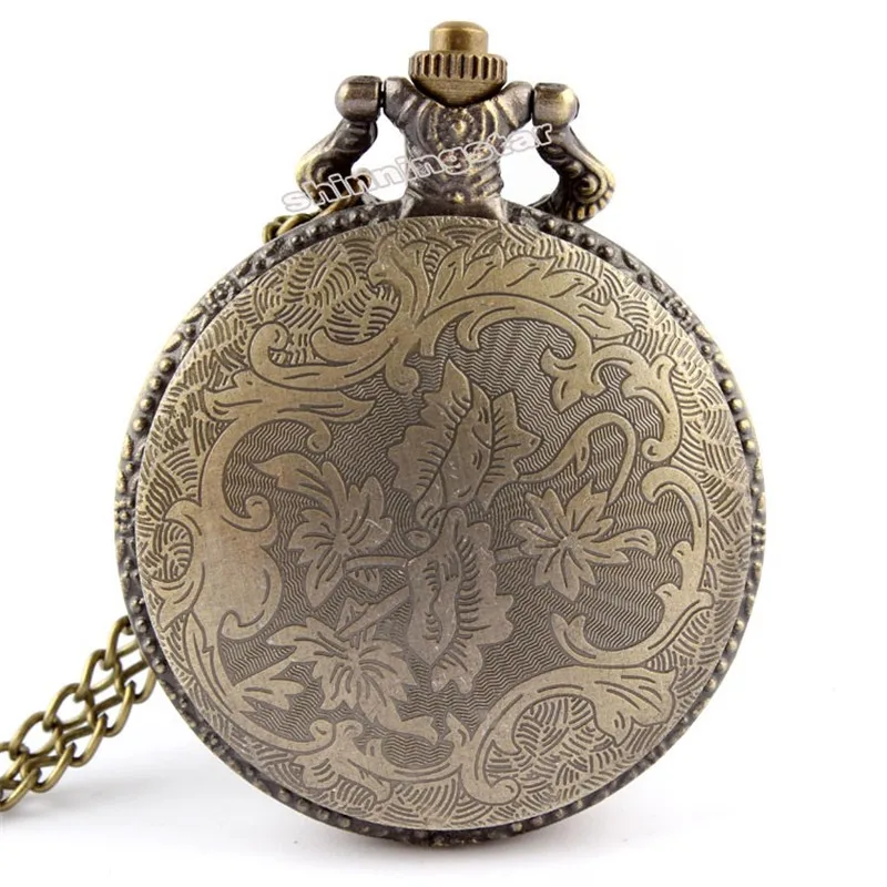 

Night Owl Bird Quartz Vintage Pocket Watch Bronze Chain Pendant Necklace Fob Clock Men Women Gfit