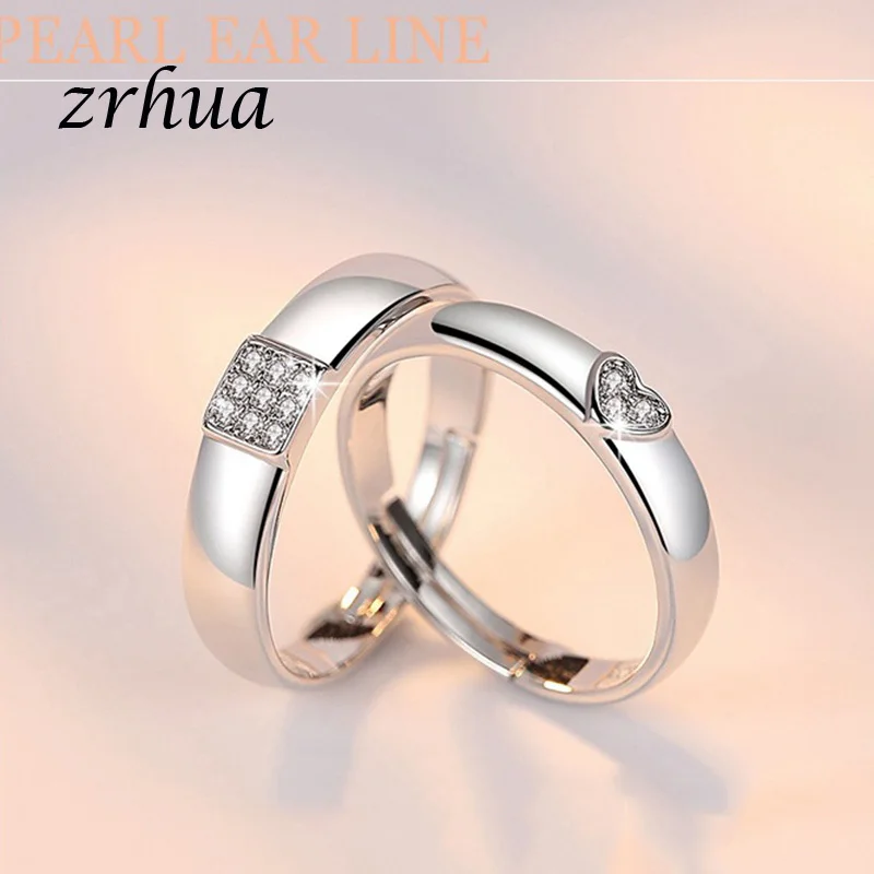 

ZRHUA Big Promotion Luxury Geniune 925 Sterling Silver Wedding Engagement Ring Set Super Shiny Cubic Zirconia Jewelry For Bridal