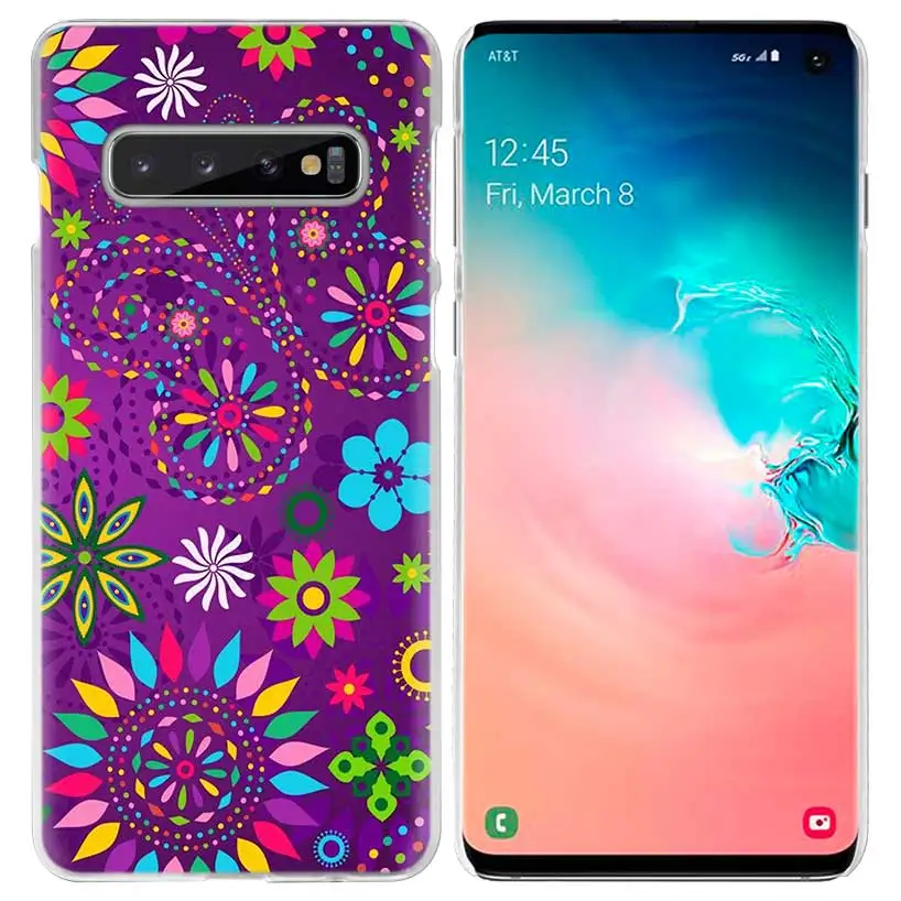 Бабочка цветок чехол с мандалой для samsung Galaxy S10 5G S10e S9 S8 M30 M20 M10 J4 J6 плюс J8 Note 8 9 прозрачный чехол для телефона из прочного поликарбоната C - Цвет: 04