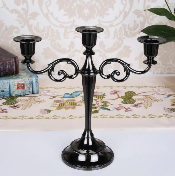 Silver/Gold/Bronze/Black 3-Arms Metal Candle Holders Home Decor Candlestick Wedding Decoration Stand Marriage Candelabra | Дом и сад