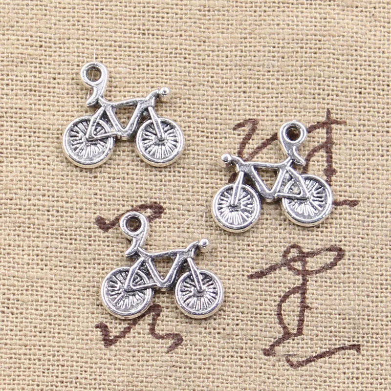 20pcs Charms Bike Bicycle 15x13mm Antique Making Pendant fit Vintage Tibetan Bronze Silver color DIY Handmade Jewelry - купить по