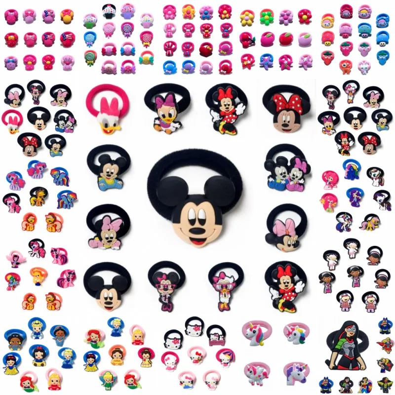 1000 шт Hairbands Микки и Минни Маус рисунок «Hello Kitty» дети резинки для волос эластичная резинка для волос принадлежности для волос для девочки волосы из бечёвки