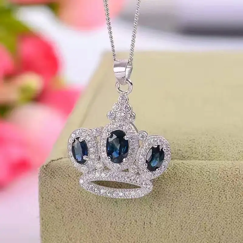 Винтажное натуральное сапфировое ювелирное изделие 4*6 мм кольцо и сапфировый