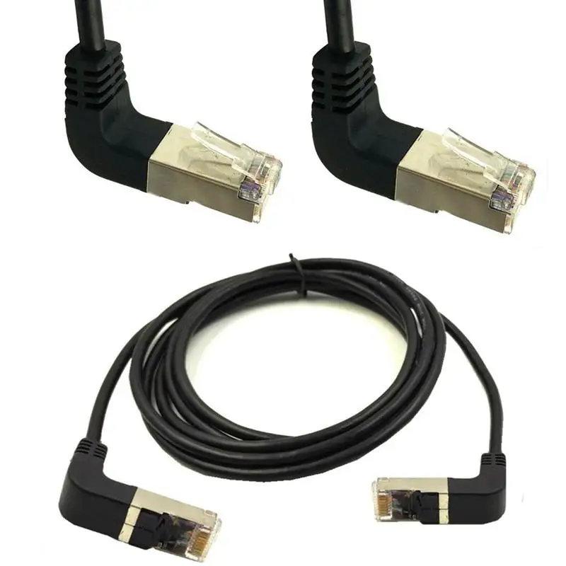 5 м Cat5 RJ45 вниз/вверх угол от мужчины к мужчине экранированный Ethernet Сетевой
