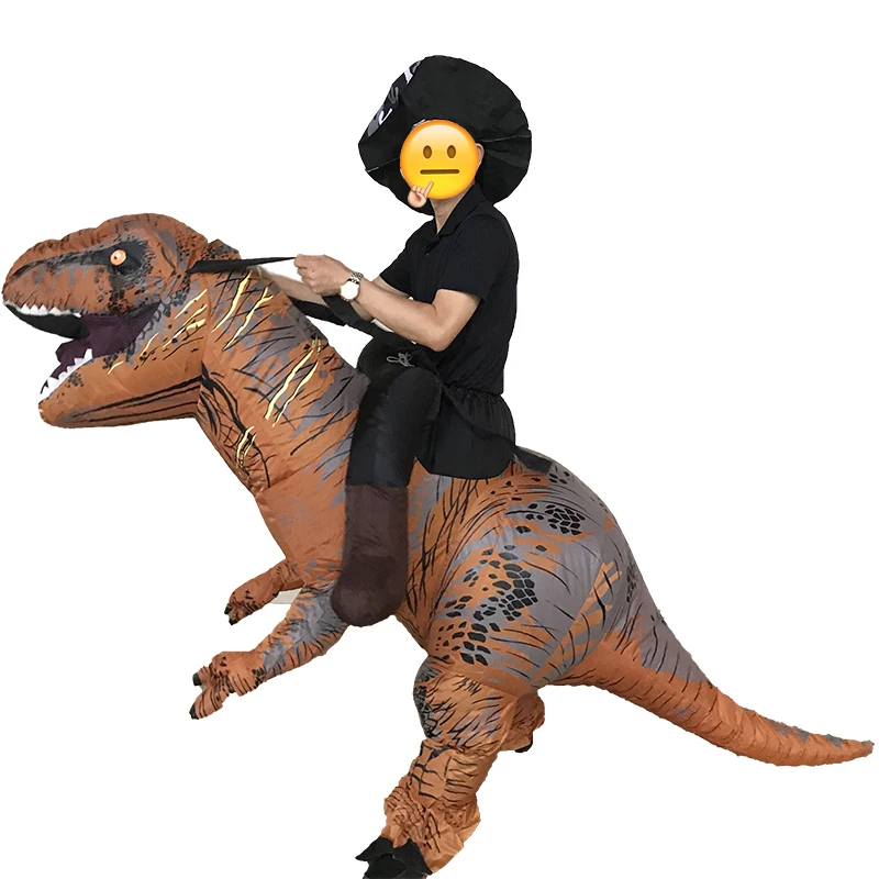 T-REX Динозавр Надувные костюм для карнавала день взрослых маскарадный костюм для Хэллоуина для Для мужчин; для женщин