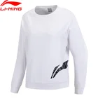 Женский тренировочный свитер Li-Ning, свободный спортивный свитер из 70% хлопка, 25% полиэстера, 5% спандекса, с подкладкой li ning, AWDP118, WWW1025