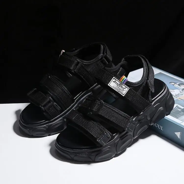 Женские босоножки на платформе Новинка 2019 года Лоскутные туфли танкетке