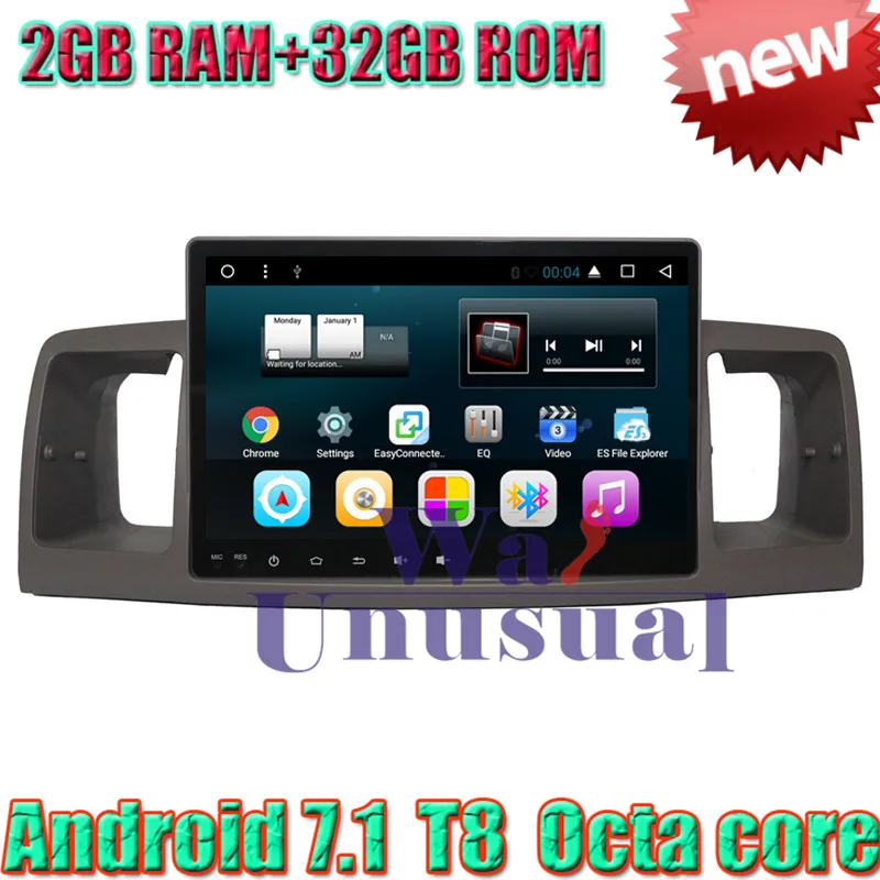 Wanобычно 9 &quotВосьмиядерный 32G 2G RAM Android 7 1 GPS навигация для Toyota Corolla EX 2007 2008 2009 2010 2011