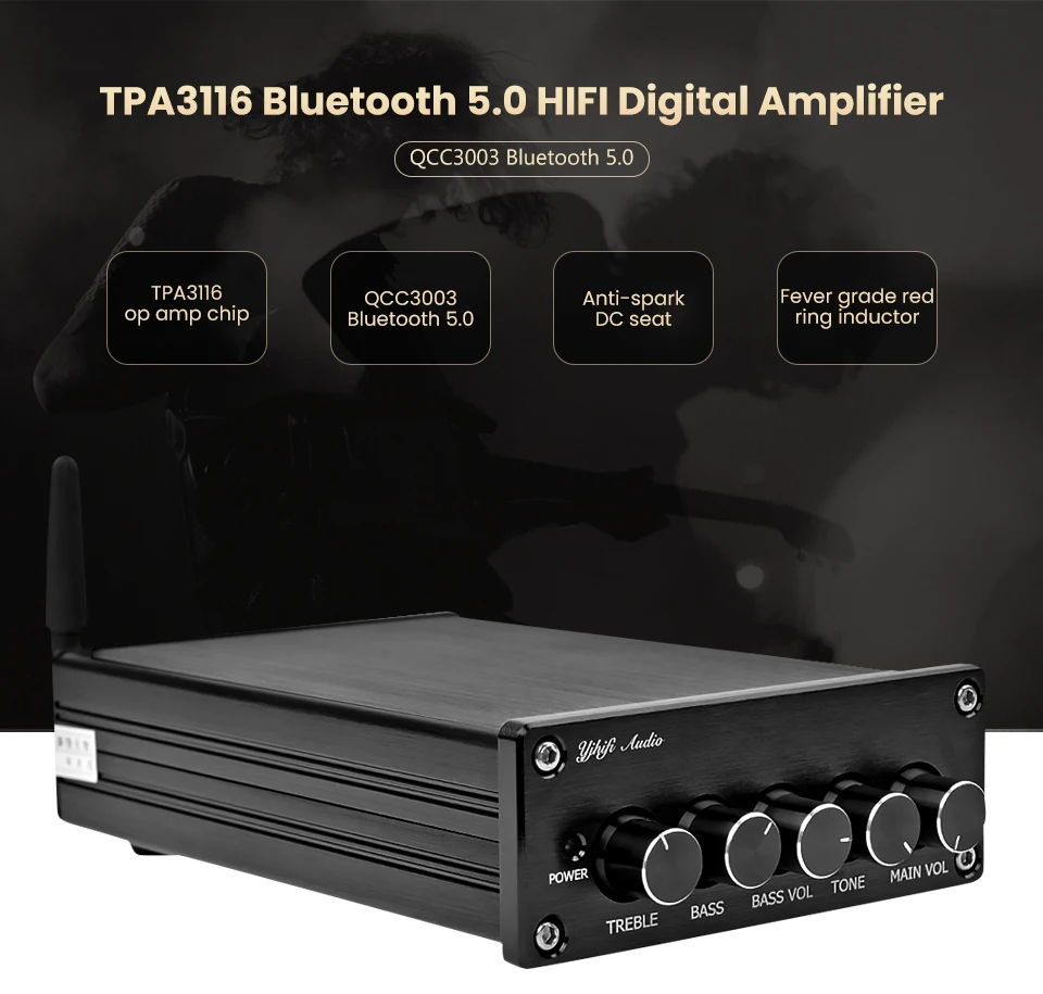 AIYIMA TPA3116 Bluetooth сабвуфер усилитель 2,1 HIFI Bluetooth 5,0 Цифровые усилители мощности 50 Вт* 2+ 100 Вт домашний звуковой кинотеатр