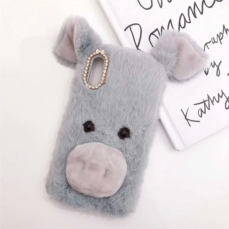 Плюшевый чехол Lucky Pig для zte Blade V7 V8 Lite mini V9 L5 Plus L7 мягкий меховой милый 3D пушистый защитный чехол для телефона