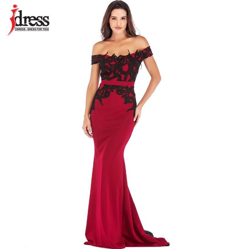 Сексуальное платье IDress женские длинные платья элегантное розовое черное