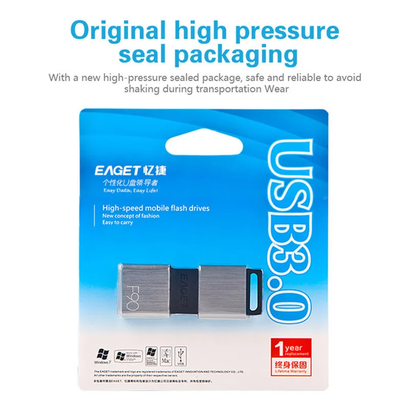 Eaget USB Flash Drive флешки 64 ГБ 128 256 памяти Cle 3 0 металлическая ручка привода Memoria флэш