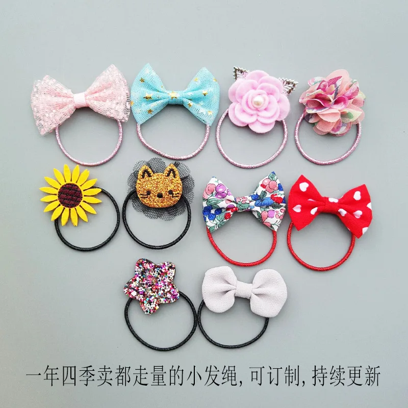 Детская эластичная лента для волос ручной работы Резиновая с объемными куклами и