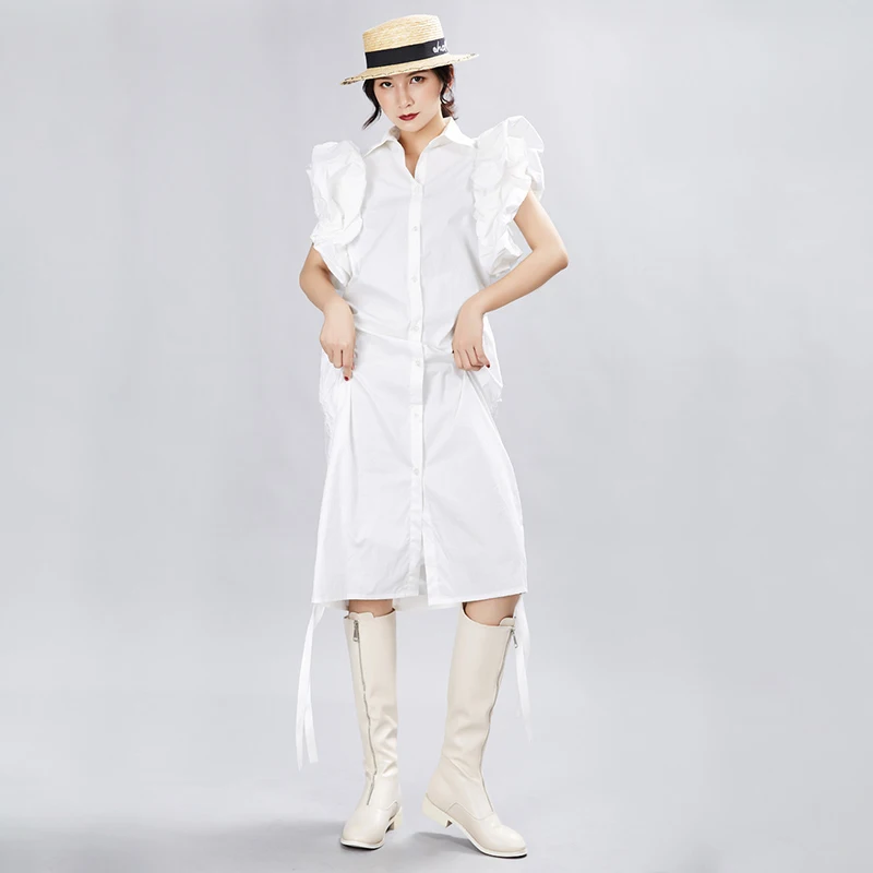 CHICEVER летнее асимметричное женское платье с лацканами без рукавов открытыми