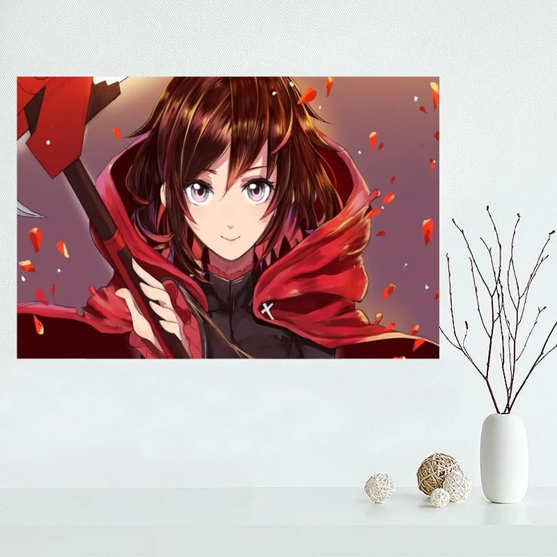 Новое поступление на заказ RWBY холст картина плакат Домашняя Декоративная скатерть шелковая ткань настенное Искусство Плакат для гостиной - Цвет: Сливовый