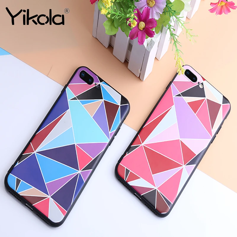 Yikola Colorful Soft TPU Pattern Case For iPhone 7 8 Plus Protect Back Full Cover X 6S Fashion Phone Cases |