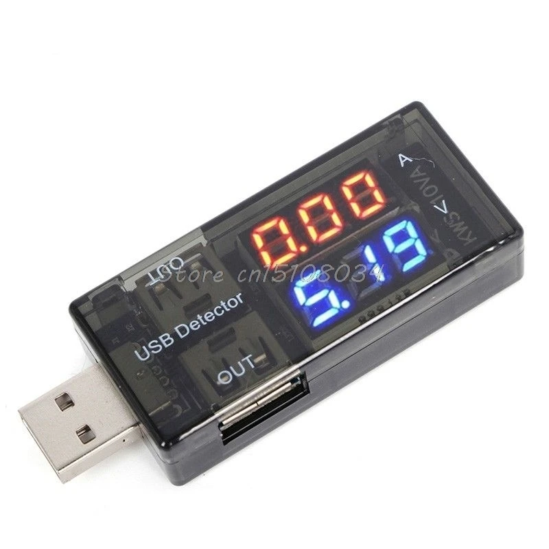 USB тестер напряжения Вольтметр Амперметр детектор двухрядный показывает S08