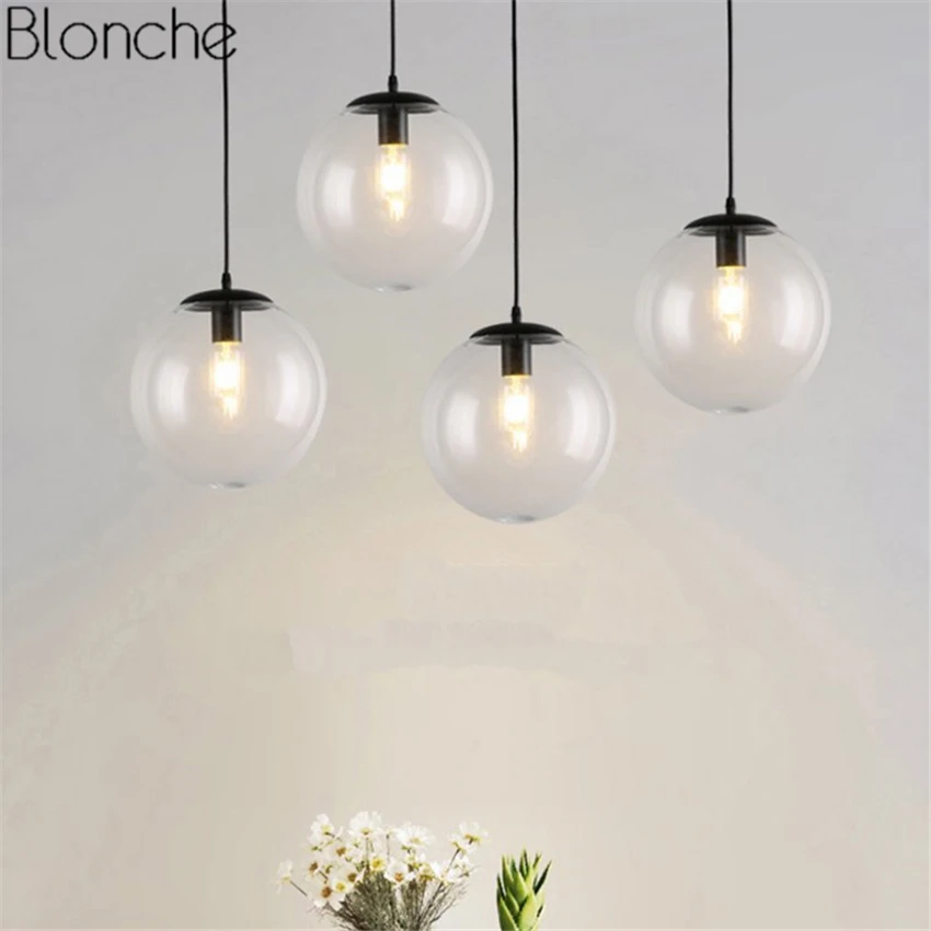 Nordic Led подвесные светильники со стеклянными шариками Подвесная лампа для кухни