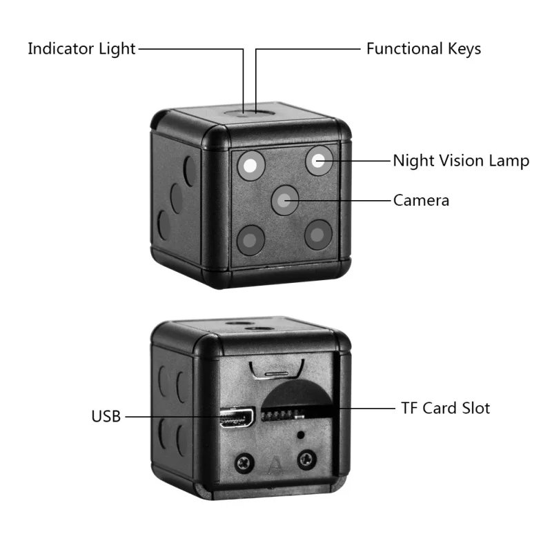 

WINGRIDY SQ16 Mini Camera Dice Action Mini Camcorder Sport DV for Motorcycle Mini HD Keychain Camera 1080P Micro Camera pk SQ11