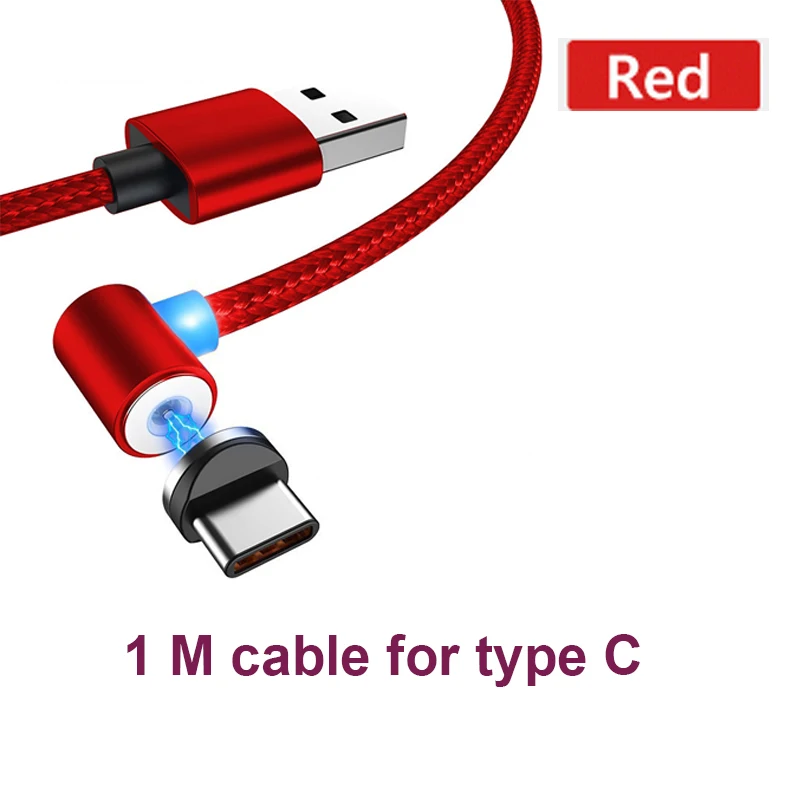1M Red for type C Зарядный Быстрый Зарядное устройство 3,0 Магнитный кабель для передачи данных для IPhone XS XR X 7 6 микро Тип usb C магнит Тип-C телефонный кабель для зарядки и передачи данных для samsung - Цвет: 1M Red for type C