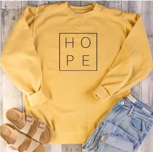 gold tee black text Надеемся, что Кристиан Толстовка Графический религиозные Мода Костюмы Библии пуловер Вера Надежда Детский комбинезон толстовки с длинными рукавами на весну-осень - Цвет: gold tee black text