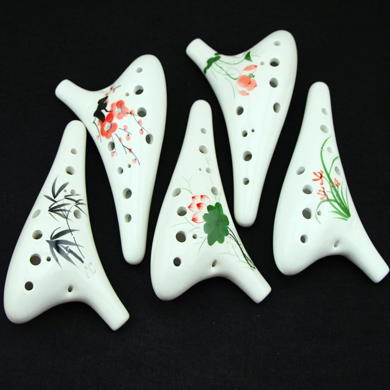 Керамическая канавка Ocarina с 12 отверстиями музыкальный инструмент для