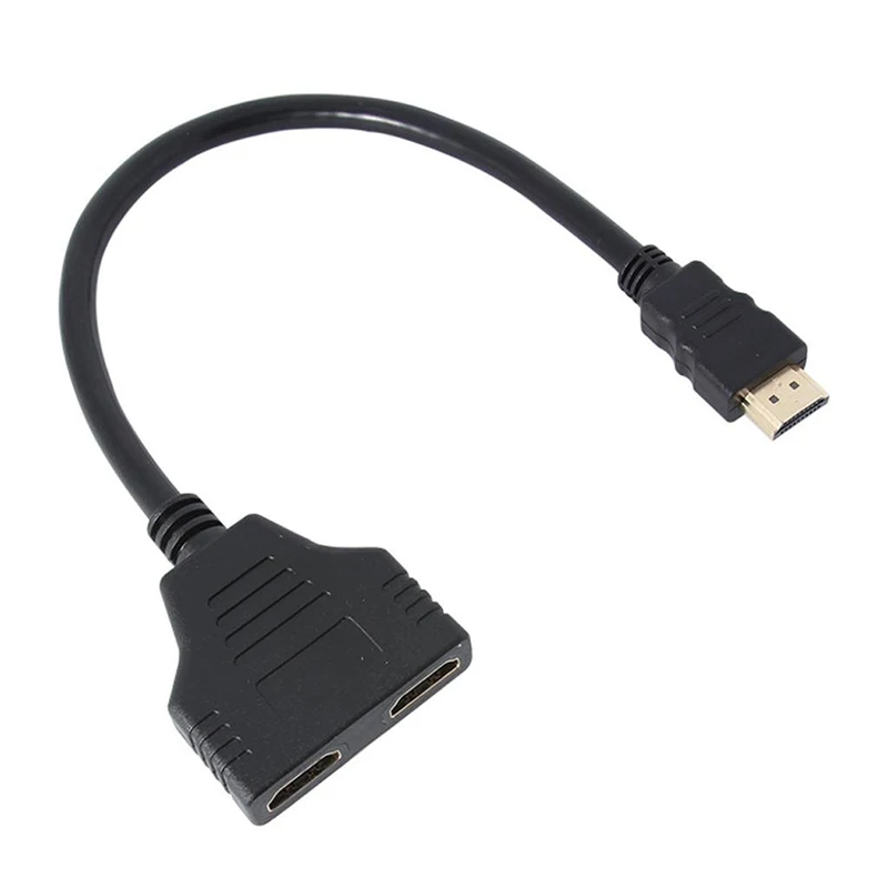 Кабель-преобразователь сигнала HDMI 1 в 2 с двойным адаптером для видео ТВ HD TV |
