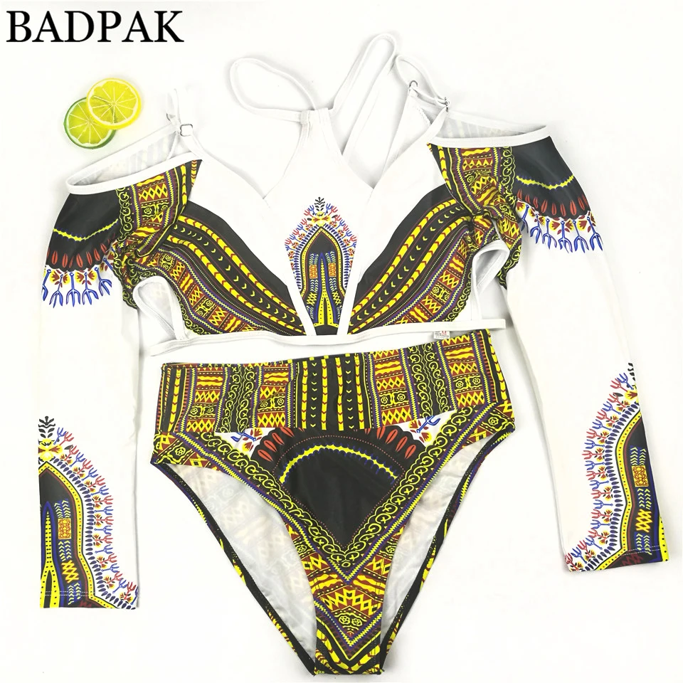 Badpak с длинным рукавом бикини Сёрфинг ванный комплект Одежда заплыва костюм для