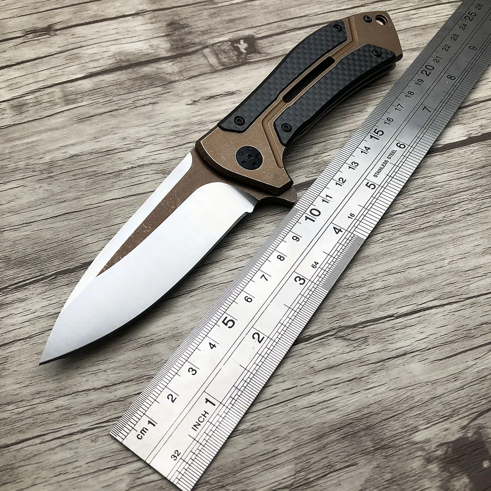 ZZSQ ZT0801 Карманный складной охотничий нож D2 Сталь углеродное волокно ручка