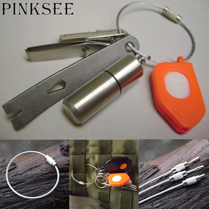 PINKSEE 10 шт./лот проволока из нержавеющей стали брелок трос держатель для ключей