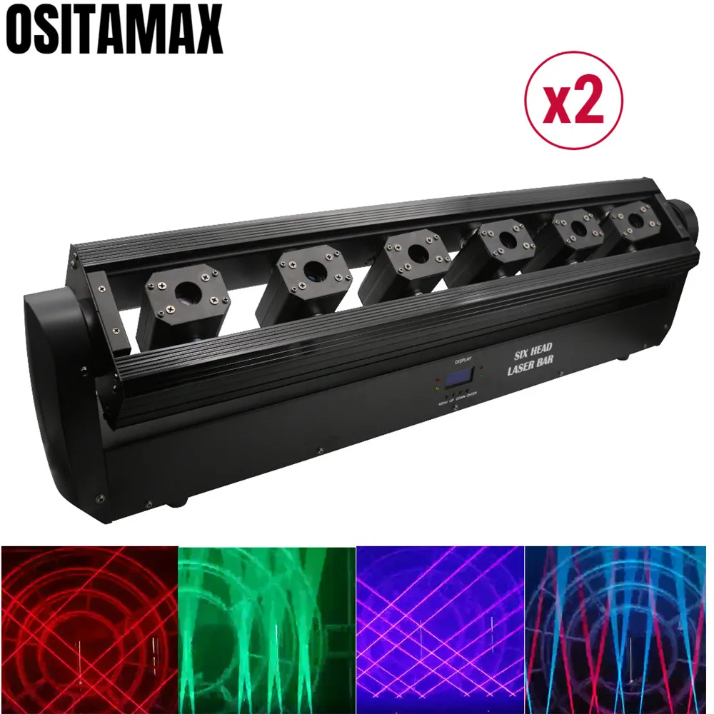 2/лот лазерный свет RGB луч движущаяся головка 6x500 мВт 3 Вт проектор сценическое