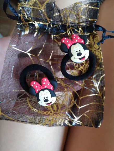 1 шт., эластичные резинки для волос с изображением Микки Мауса, милые аксессуары для волос для девочек, резинки для волос, веревки, украшения для детей, рождественский подарок