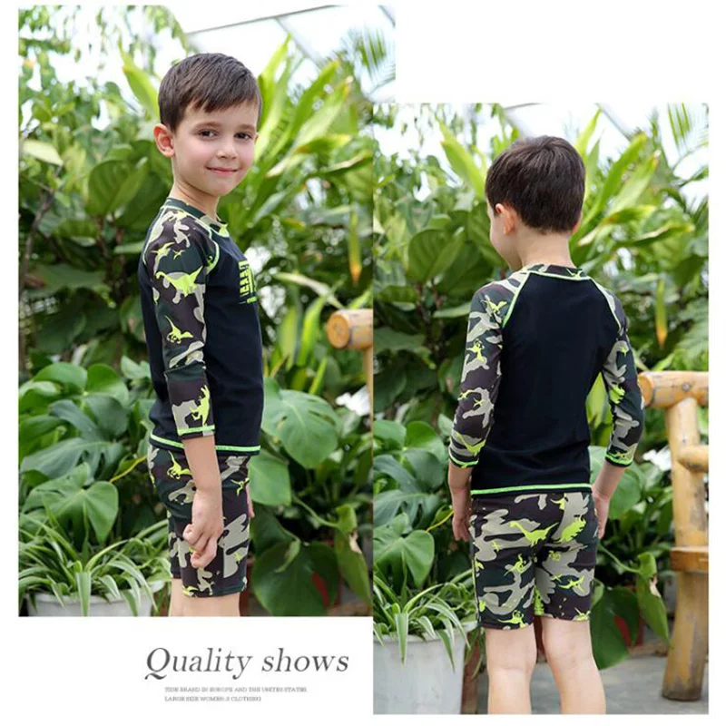 Купальная Одежда для мальчиков и девочек Камуфляжный Быстросохнущий купальный