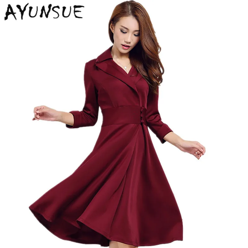 2020 новинка на осень зиму работы/Вечерние платья Женская мода Элегантный отложной