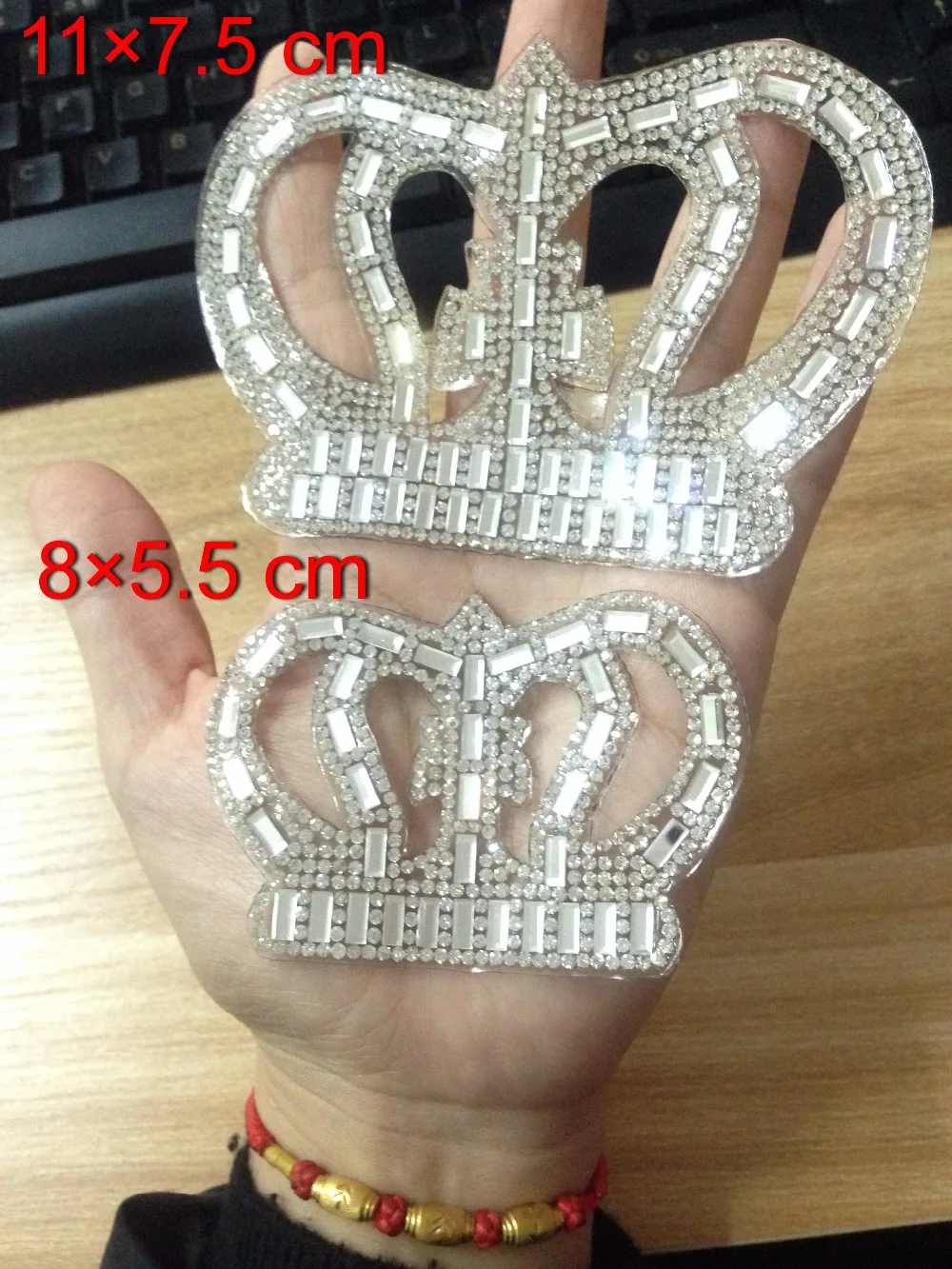 1 шт. белая корона с горячей фиксацией мотив со стразами патч кристаллами Детская